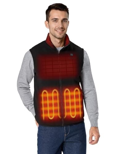 ORORO men's heated fleece vest, 4-zone