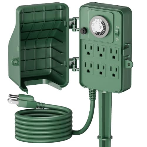 BN-LINK outdoor power stake timer, 6 outlets