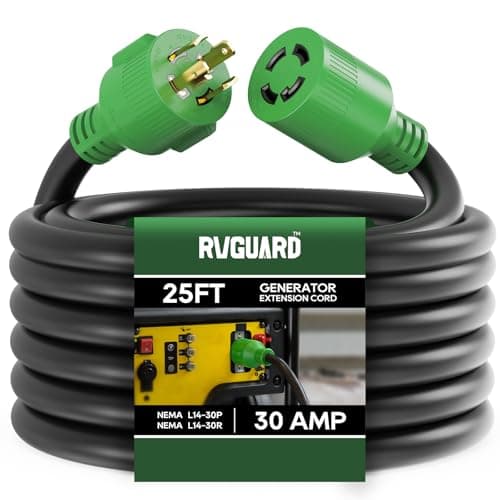 RVGUARD 30A L14-30 generator cord, 25 ft
