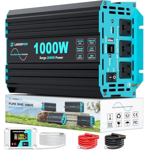 LANDERPOW 1000W Pure Sine Wave Inverter
