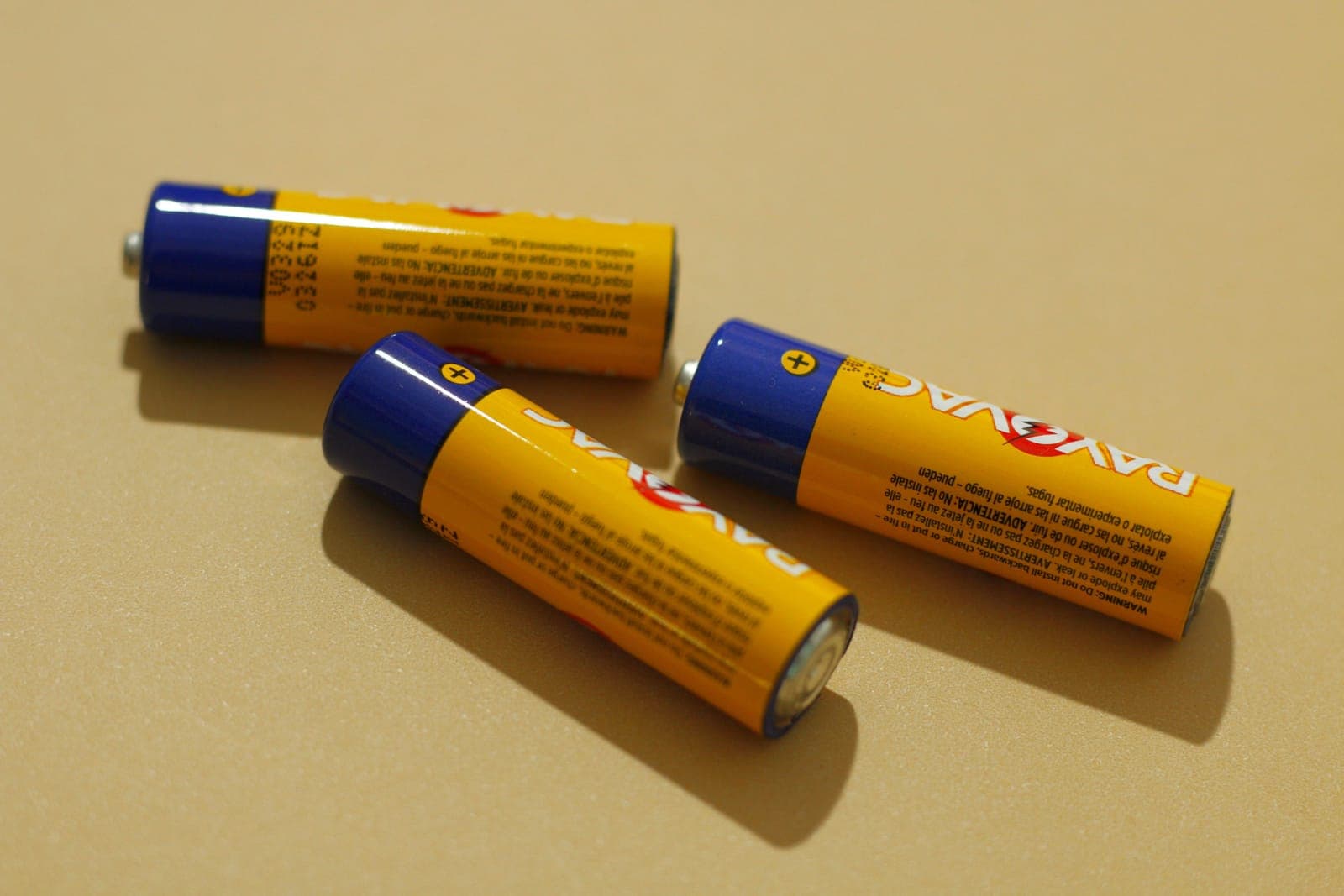 Three battery packs arranged side by side for comparison.